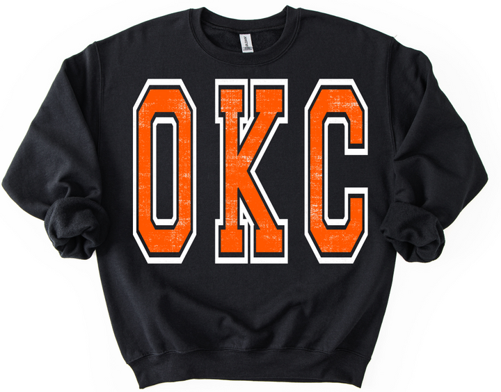 VARSITY OVERSIZED OKC ORANGE AND WHITE