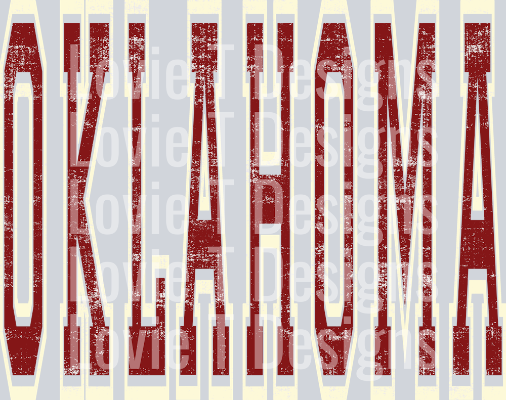 VARSITY OVERSIZED OKLAHOMA CRIMSON AND CREAM