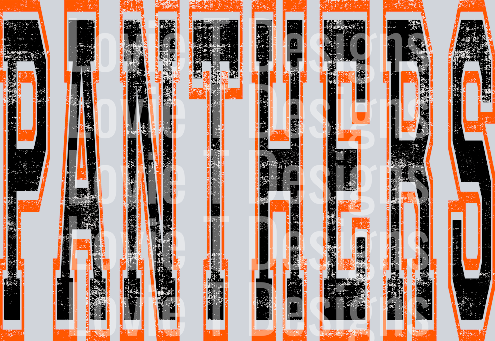 VARSITY OVERSIZED PANTHERS BLACK AND ORANGE