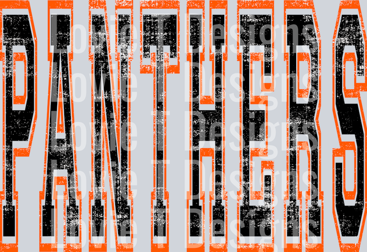 VARSITY OVERSIZED PANTHERS BLACK AND ORANGE