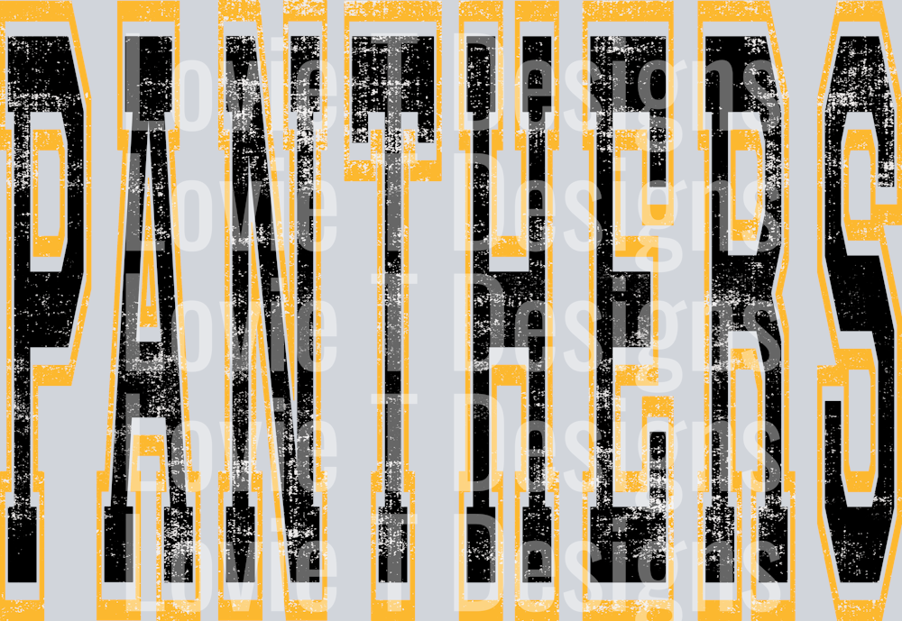 VARSITY OVERSIZED PANTHERS BLACK AND YELLOW