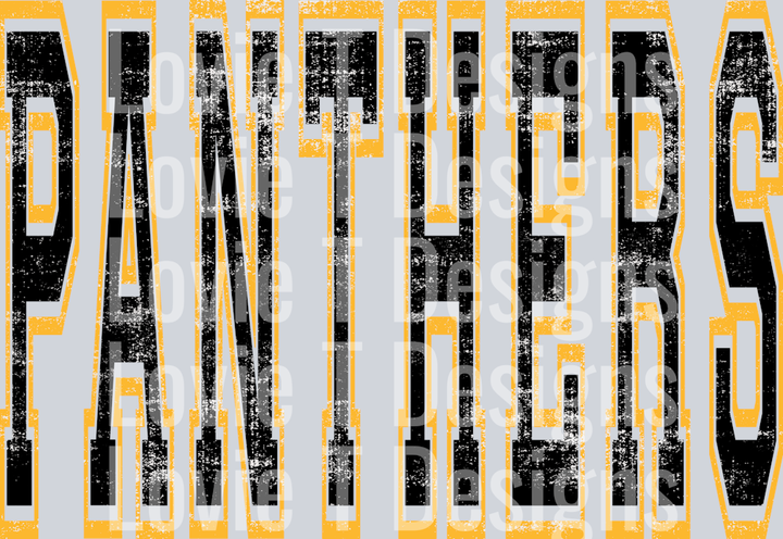 VARSITY OVERSIZED PANTHERS BLACK AND YELLOW