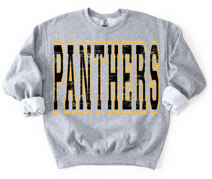 VARSITY OVERSIZED PANTHERS BLACK AND YELLOW