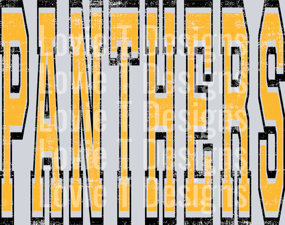 VARSITY OVERSIZED PANTHERS GOLD AND BLACK