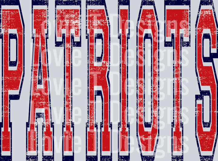 VARSITY OVERSIZED PATRIOTS RED AND NAVY CUSTOM