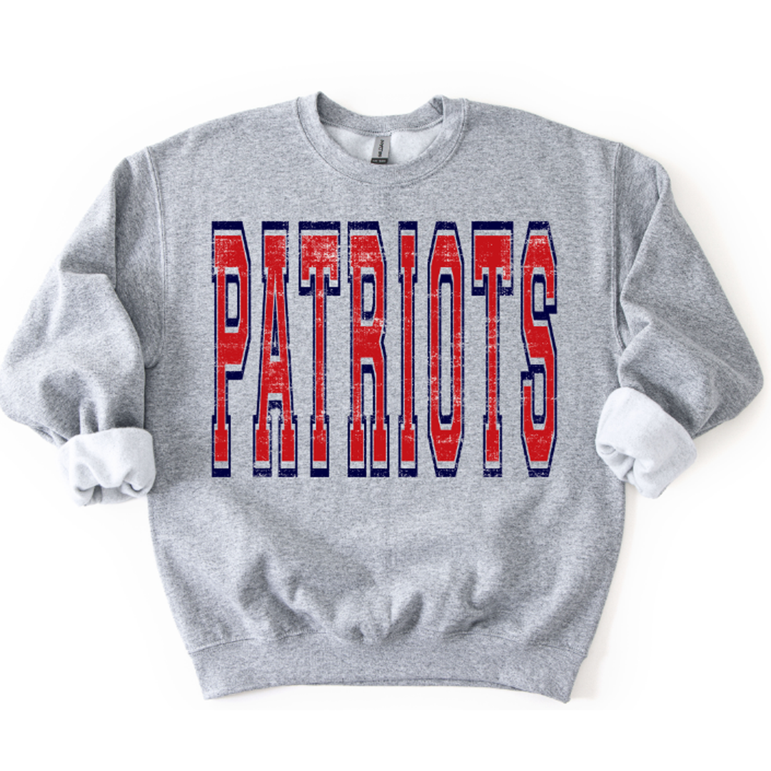 Varsity Oversized Patriots Red and Navy Custom – DTF Transfer
