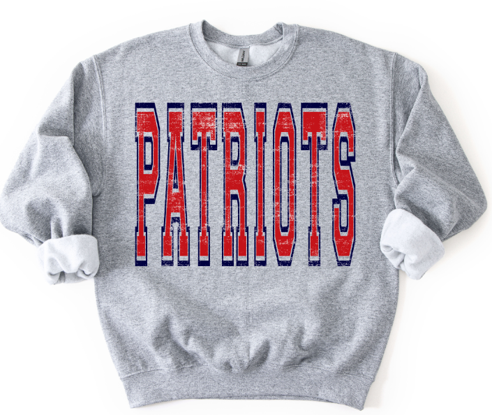 Varsity Oversized Patriots Red and Navy Custom DTF transfer design – image 1