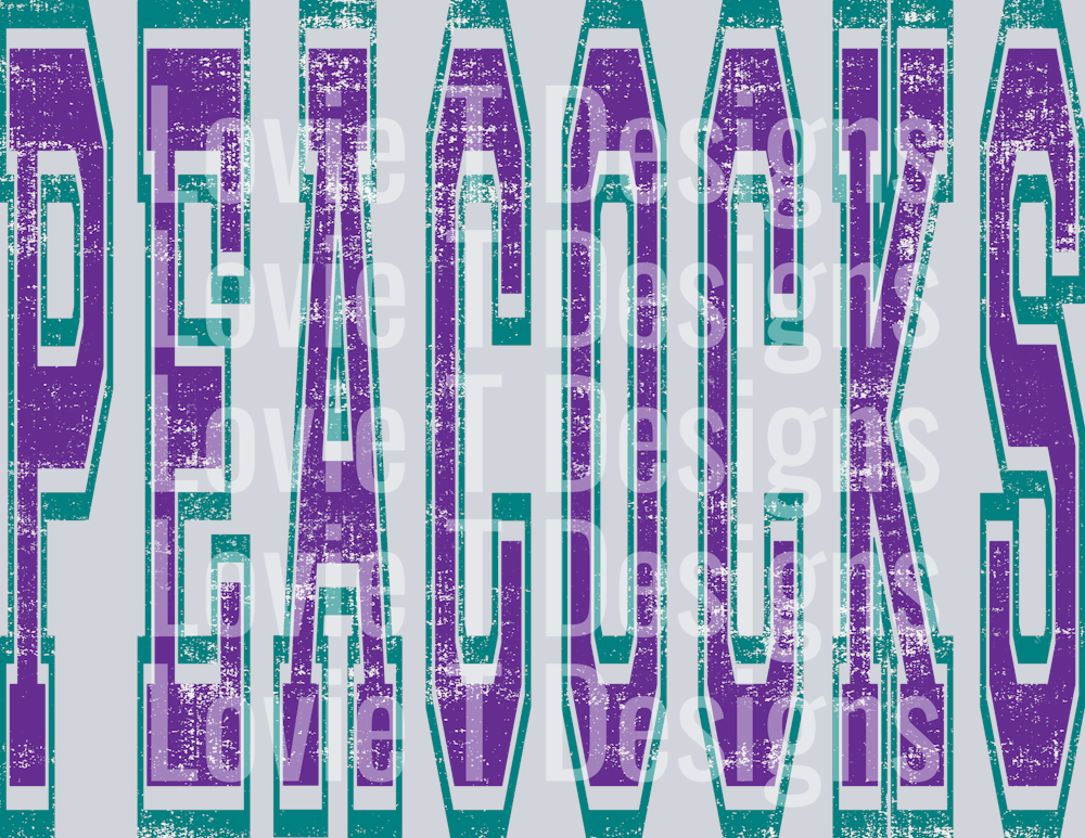 VARSITY OVERSIZED PEACOCKS PURPLE AND TEAL
