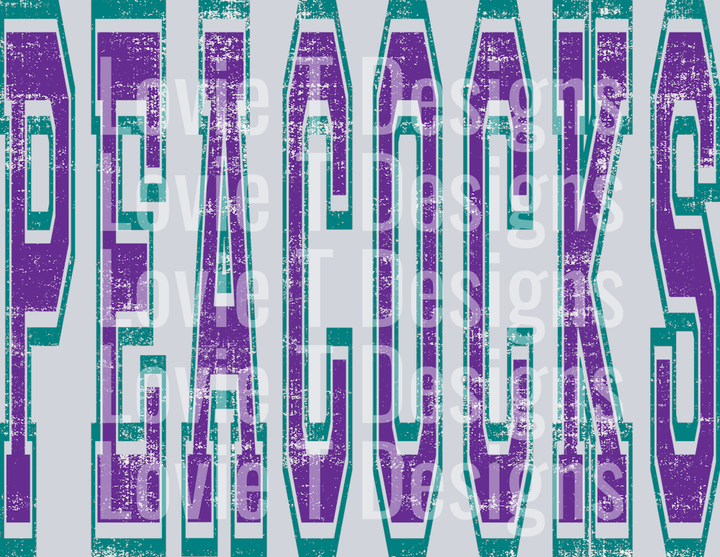 VARSITY OVERSIZED PEACOCKS PURPLE AND TEAL