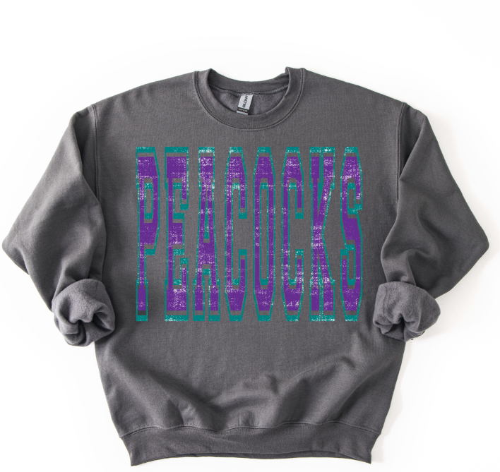 VARSITY OVERSIZED PEACOCKS PURPLE AND TEAL