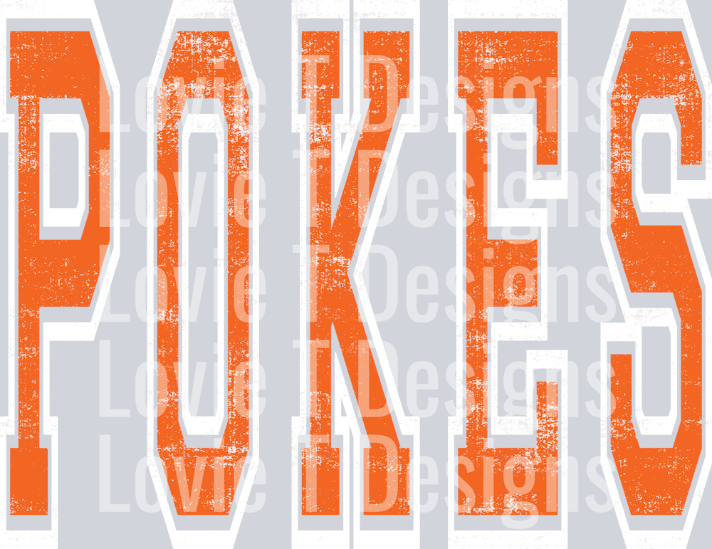 VARSITY OVERSIZED POKES ORANGE AND WHITE