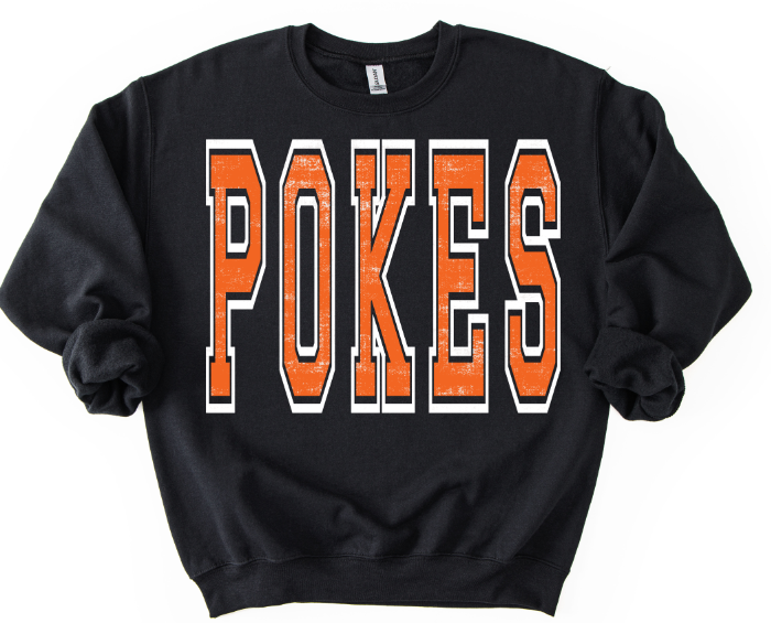 VARSITY OVERSIZED POKES ORANGE AND WHITE