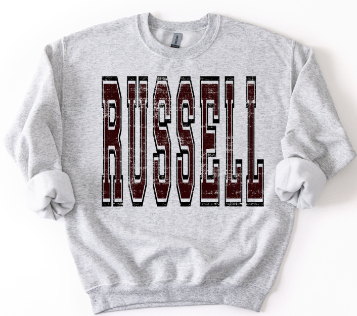 VARSITY OVERSIZED RUSSELL MAROON AND BLACK