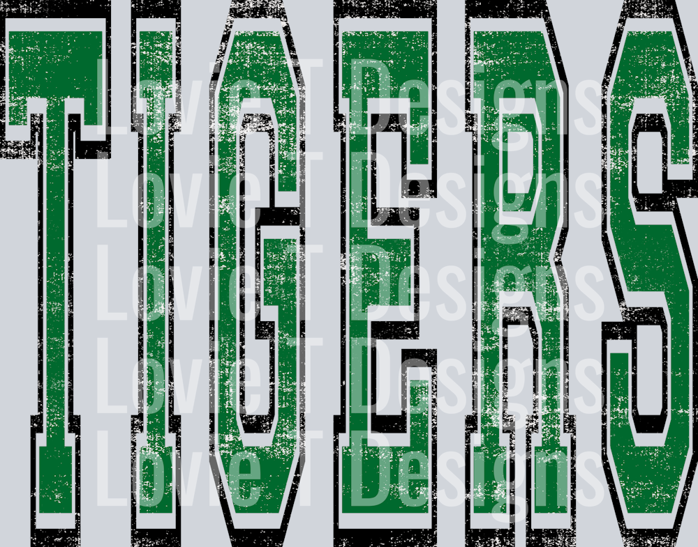 VARSITY OVERSIZED TIGERS GREEN AND BLACK
