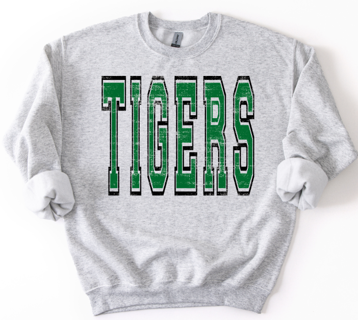 VARSITY OVERSIZED TIGERS GREEN AND BLACK