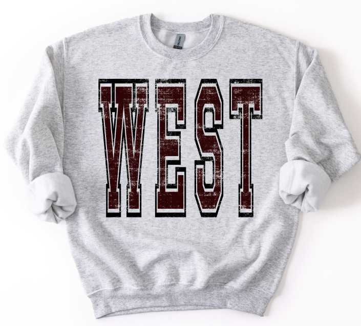 VARSITY OVERSIZED WEST MAROON AND BLACK