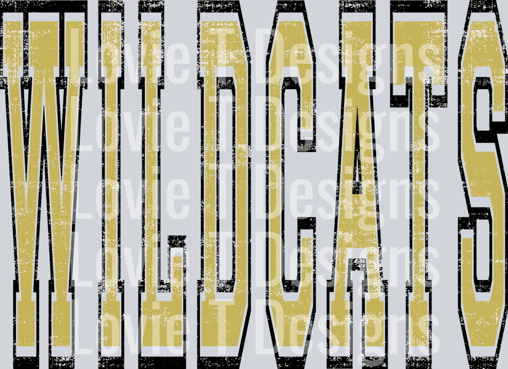 VARSITY OVERSIZED WILDCATS VEGAS GOLD AND BLACK