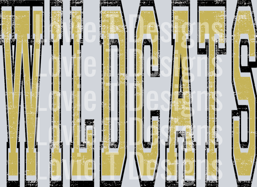 VARSITY OVERSIZED WILDCATS VEGAS GOLD AND BLACK