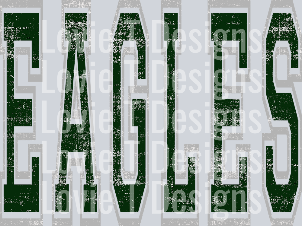 VARSITY OVERSIZEDEAGLES DARK GREEN AND SILVER