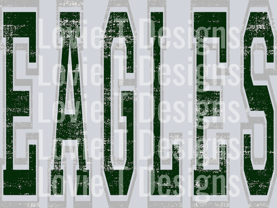 VARSITY OVERSIZEDEAGLES DARK GREEN AND SILVER