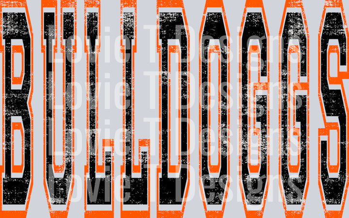 VARSITY STYLE BULLDOGS BLACK AND ORANGE