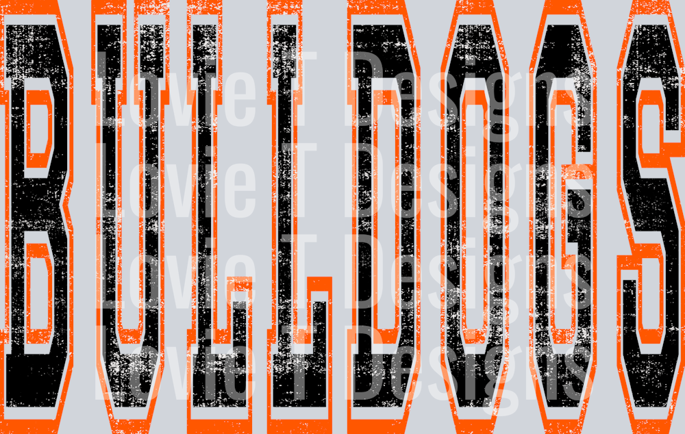 VARSITY STYLE BULLDOGS BLACK AND ORANGE