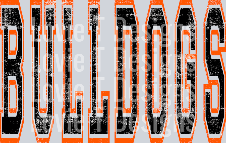 VARSITY STYLE BULLDOGS BLACK AND ORANGE