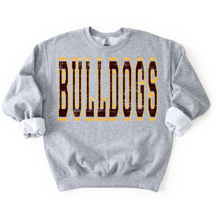 Varsity Style Bulldogs Maroon and Yellow Gold – DTF Transfer