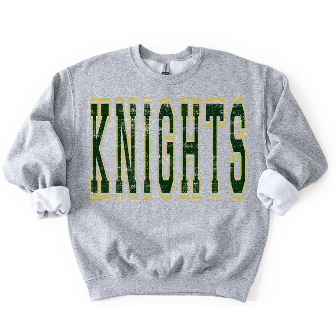 Varsity Style Knights Dark Green and Vegas Gold – DTF Transfer