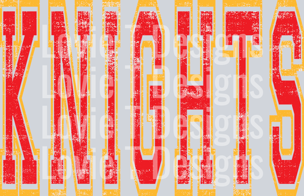 VARSITY STYLE KNIGHTS RED AND YELLOW