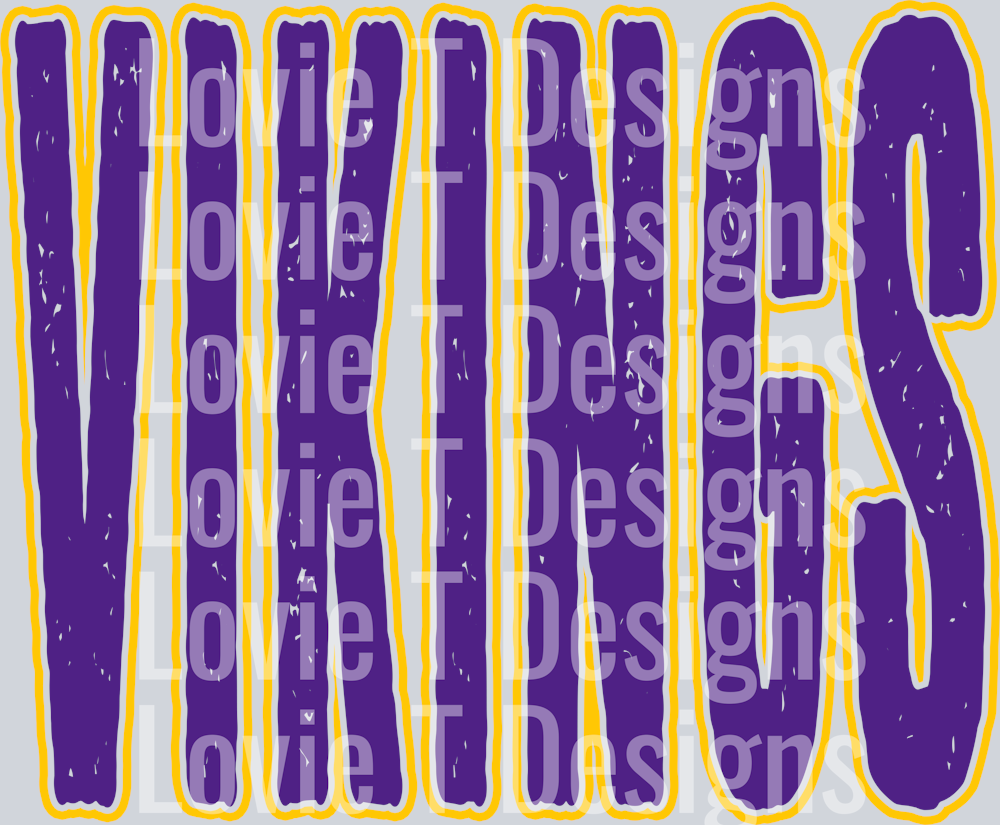 VIKINGS PURPLE AND YELLOW GRUNGE MASCOT