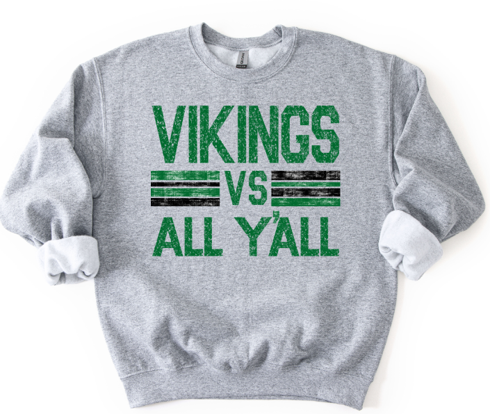 VIKINGS VS ALL YALL GREEN AND BLACK