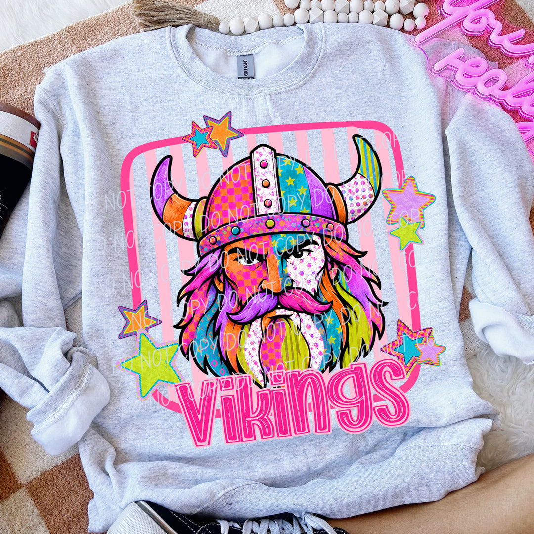 Vikings Funky Fresh mascot DTF transfer
