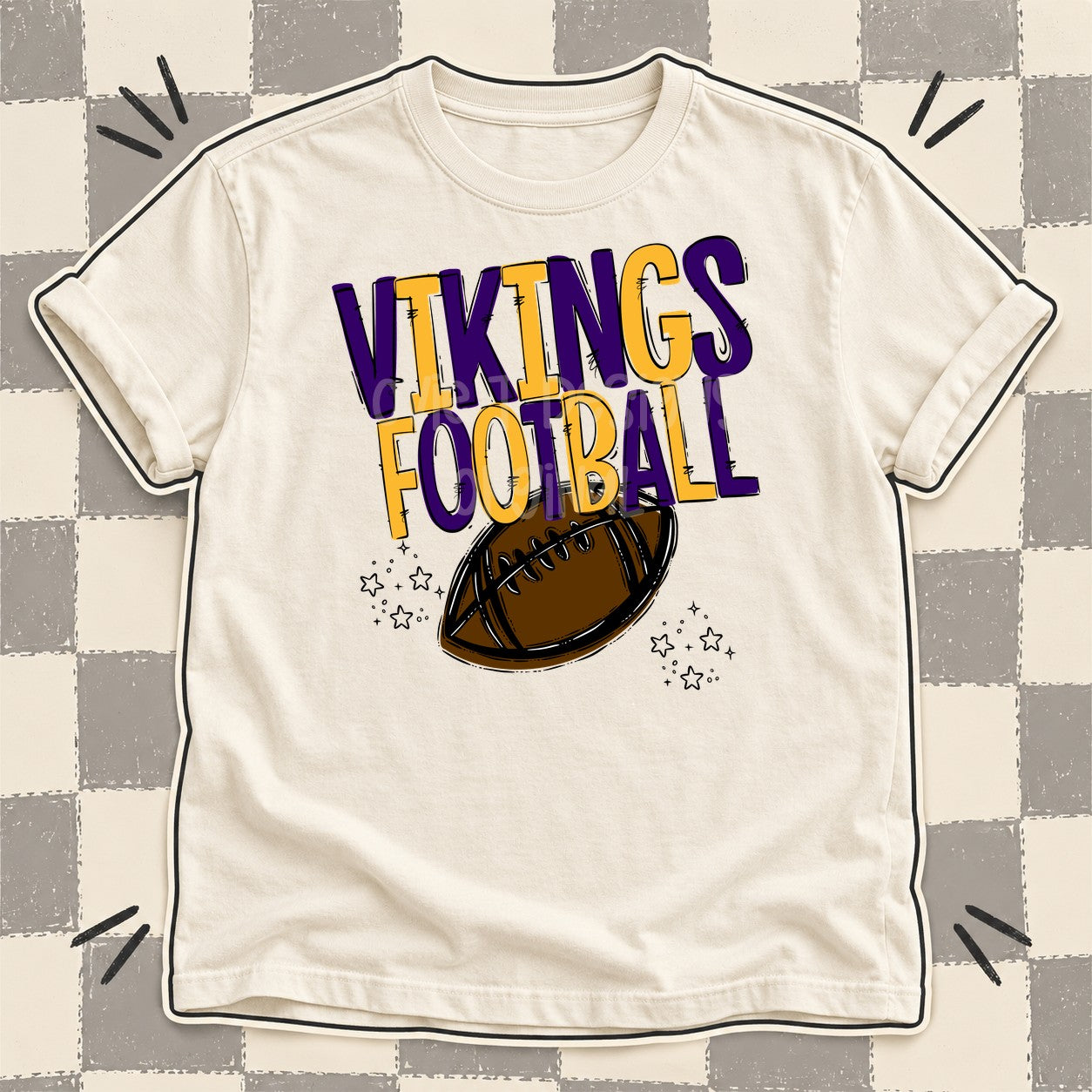 Team Go Football Mascots Vikings Purple Yellow Gold design