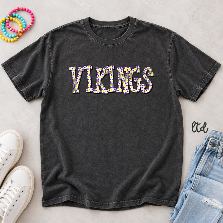 Vikings Purple Yellow Polka Dot Mascots DTF transfer mockup