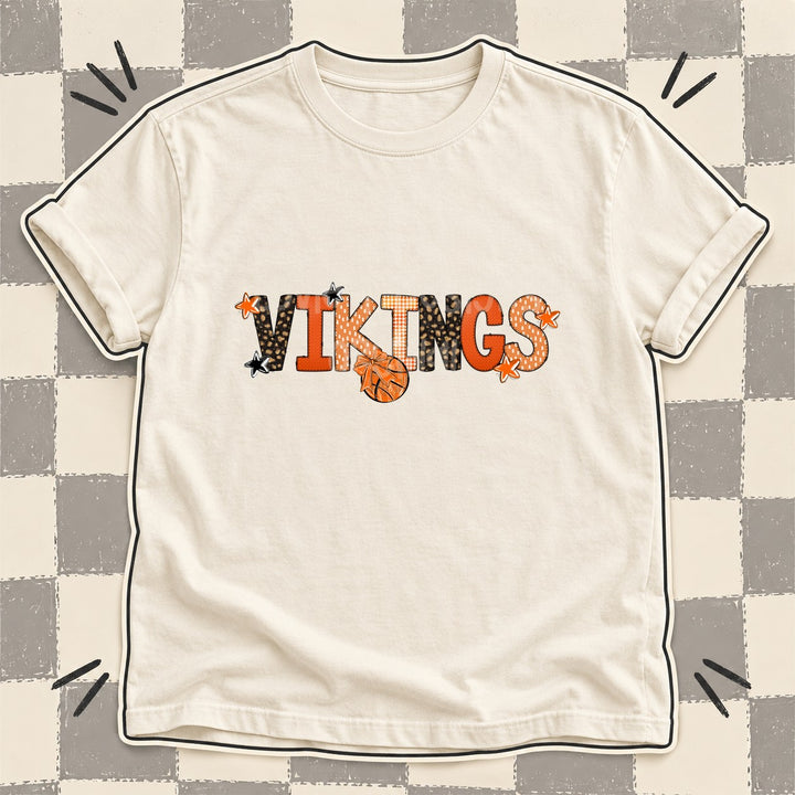 Vikings Mixed Doodle Basketball Mascots – Leopard Court DTF transfer mockup