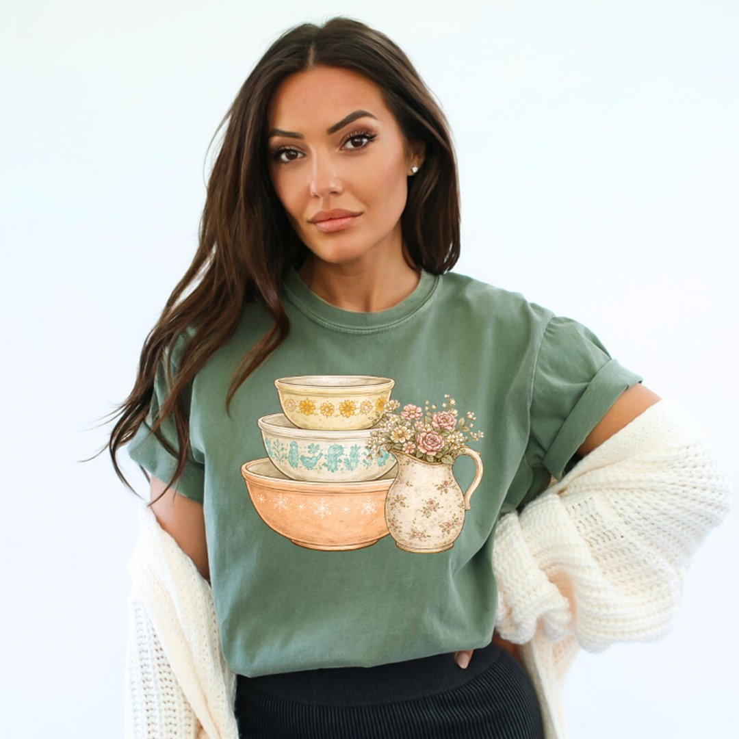 Vintage Bowls and Vase – DTF Transfer