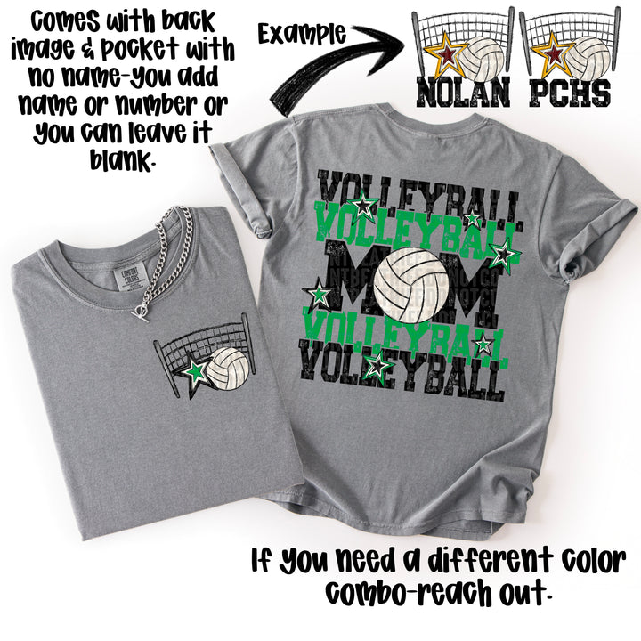 VOLLEYBALL MOM BLACK KELLY GREEN