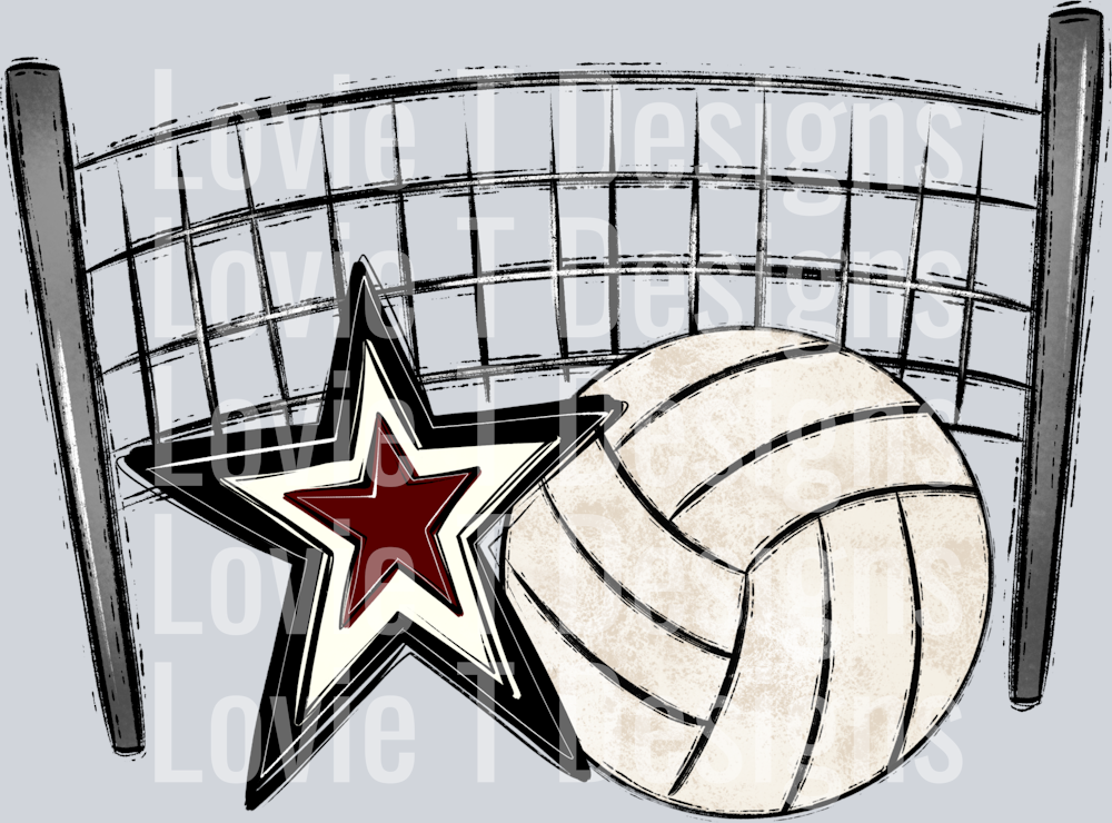 Volleyball Mom Black Maroon Pocket