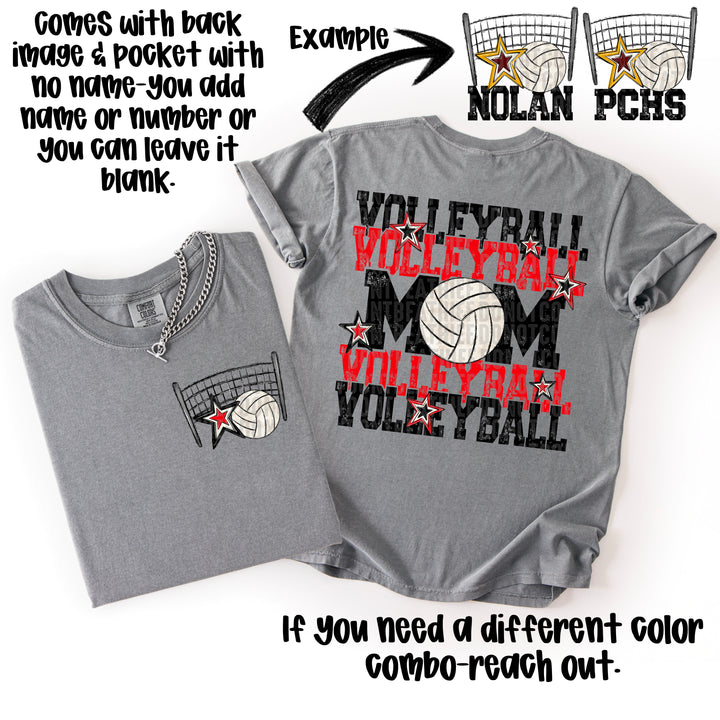 VOLLEYBALL MOM BLACK RED