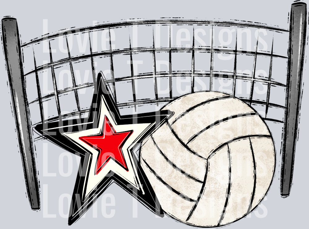 Volleyball Mom Black Red Pocket