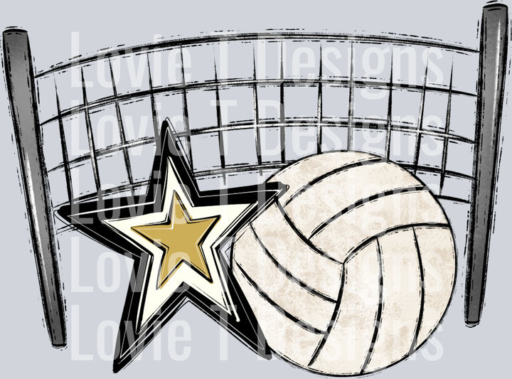 Volleyball Mom Black Vegas Gold Pocket