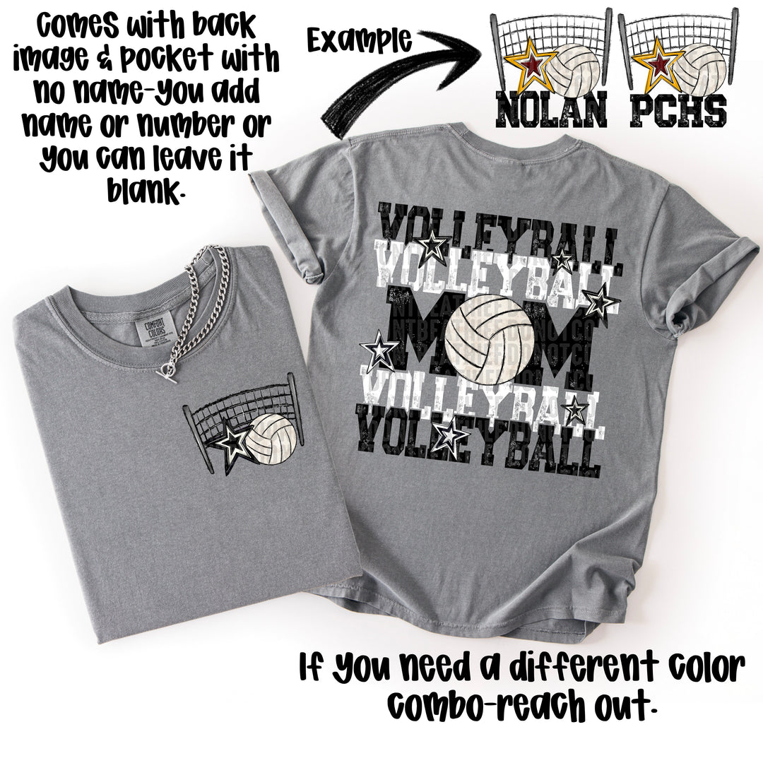 VOLLEYBALL MOM BLACK WHITE POCKET
