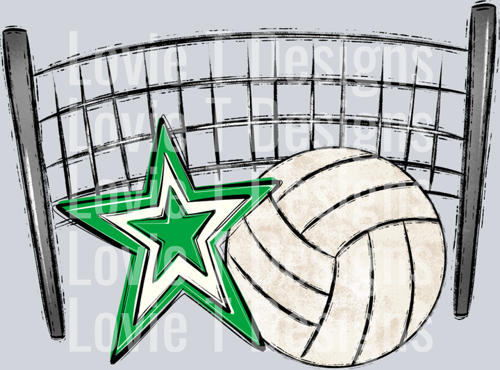 Volleyball Mom Kelly Green White Pocket