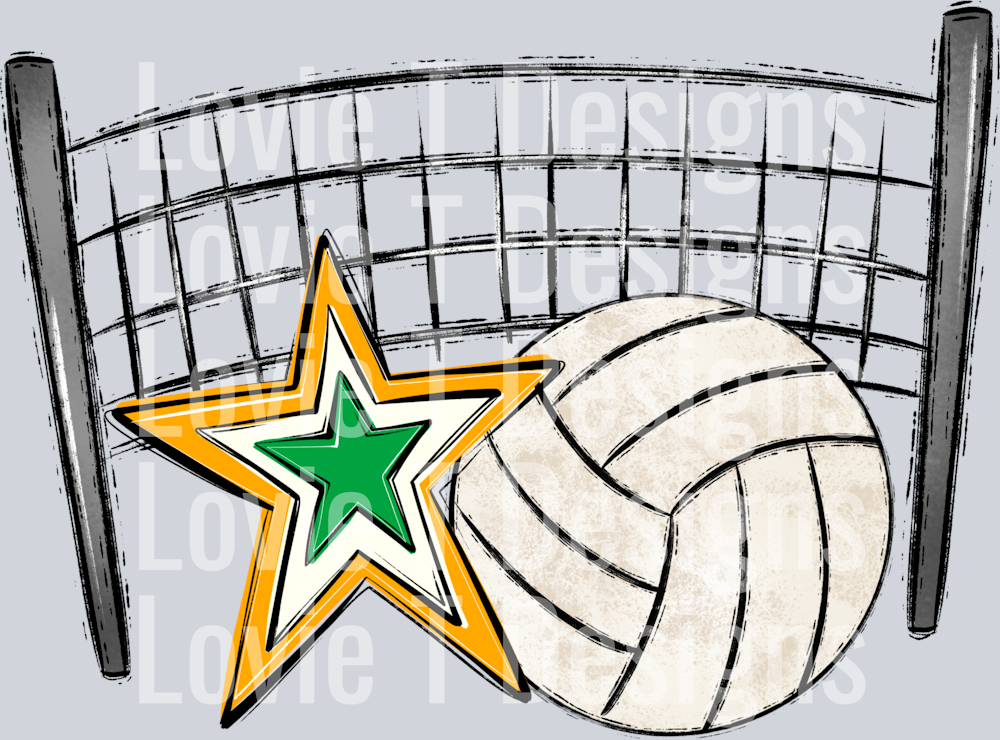 Volleyball Mom Kelly Green Yellow Gold Pocket