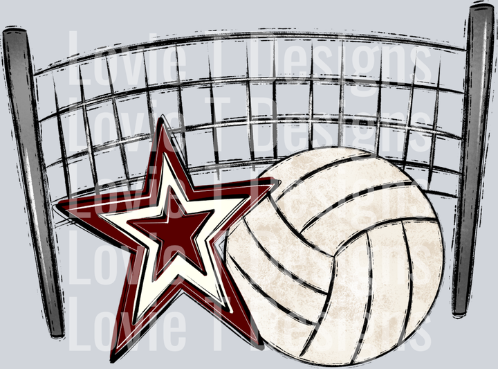 Volleyball Mom Maroon White Pocket