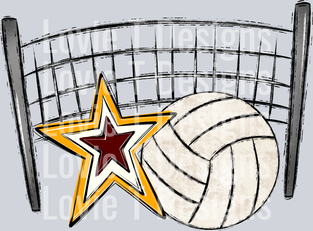 Volleyball Mom Maroon Yellow Pocket