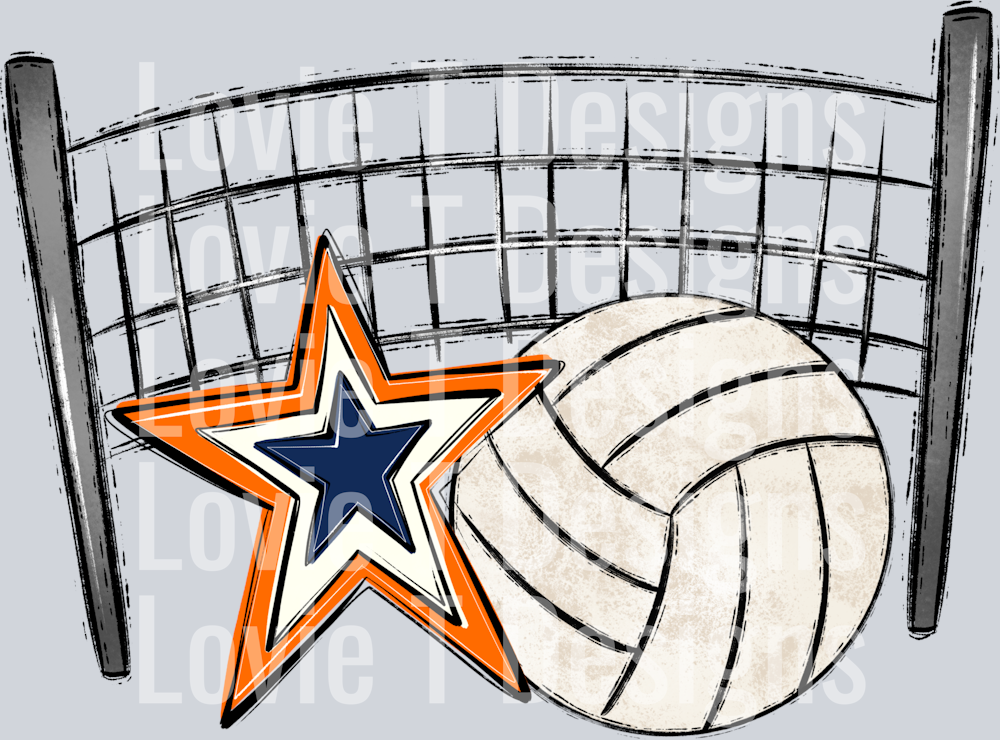 Volleyball Mom Navy Orange Pocket