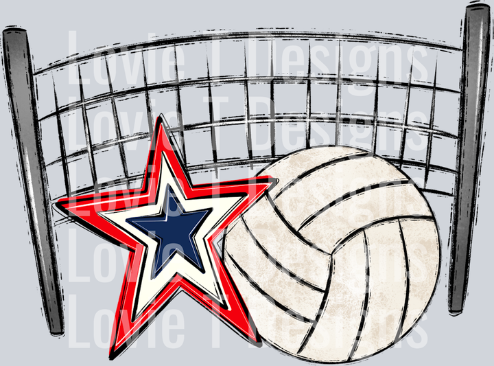 Volleyball Mom Navy Red Pocket