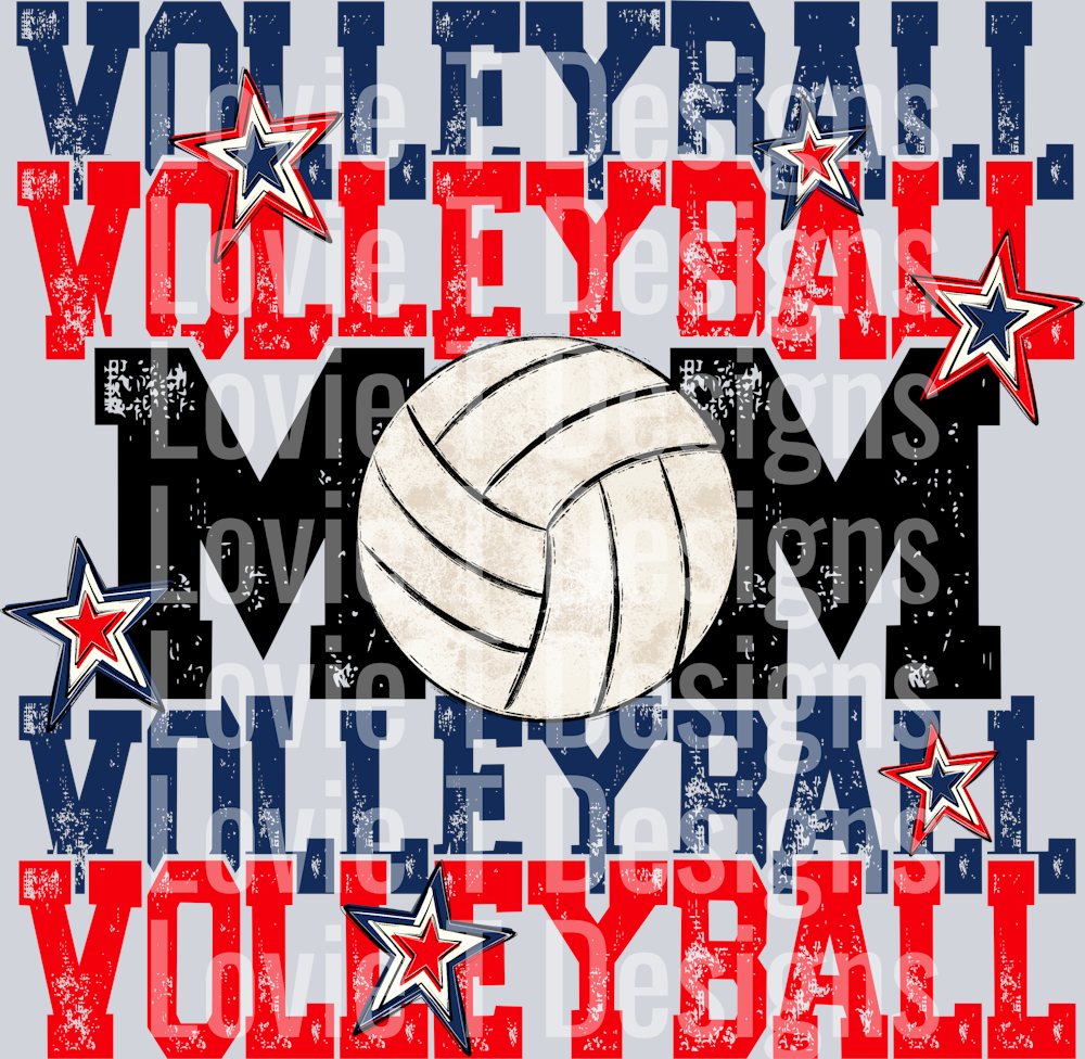 Volleyball Mom NavyRed